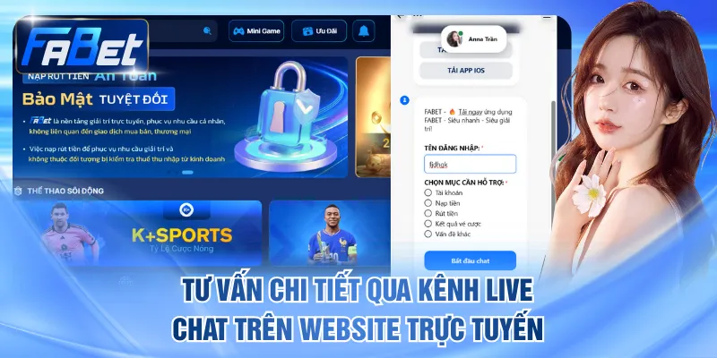 Tư vấn chi tiết qua kênh live chat trên website trực tuyến